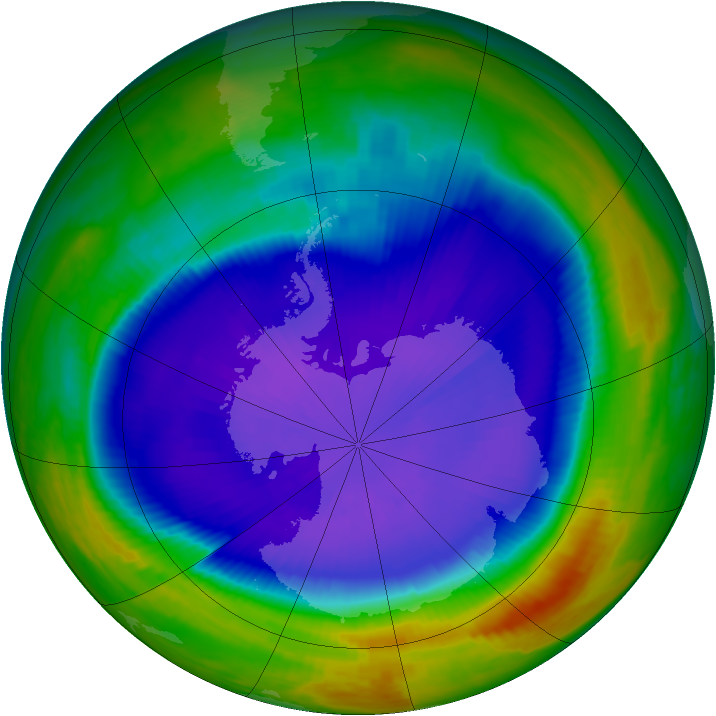 Antarctic ozone map for 22 September 1998
